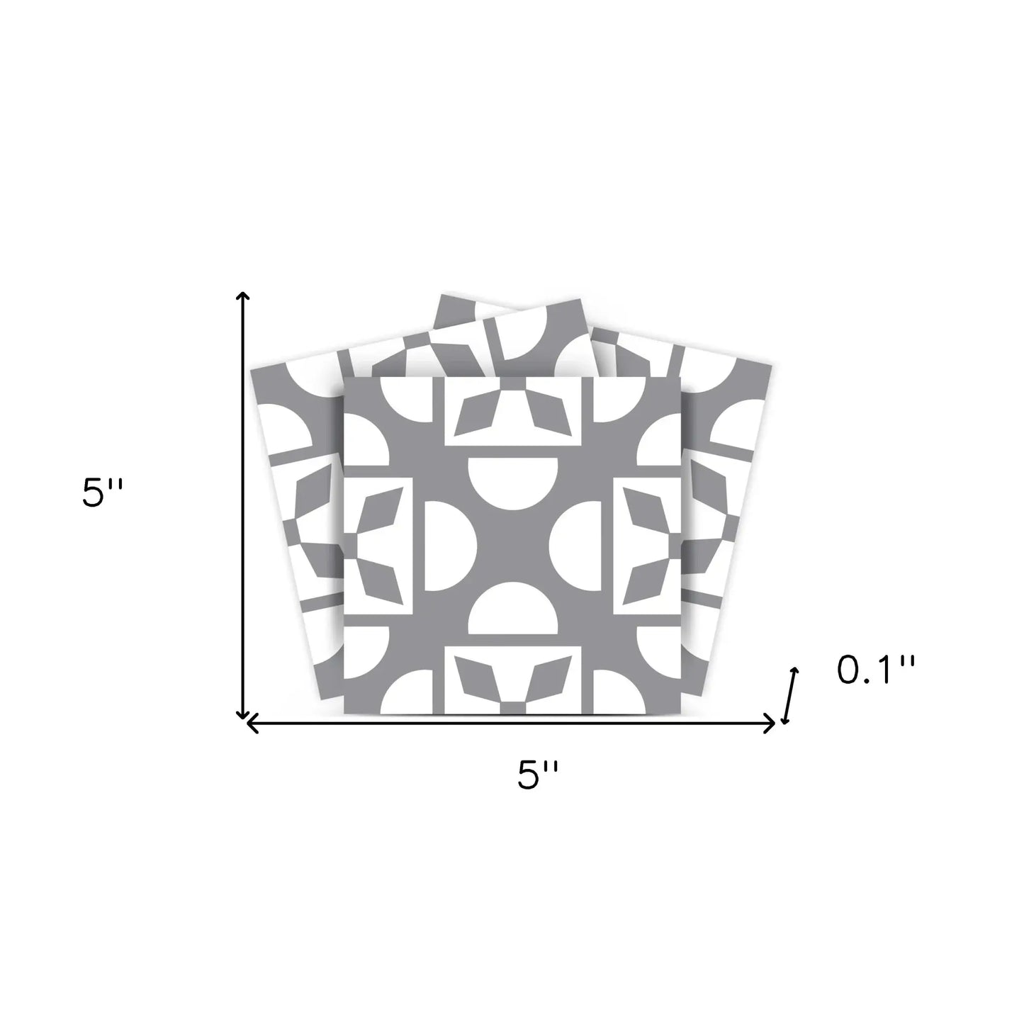 5" X 5" Light Gray And White Coli Peel And Stick Tiles - Homeroots - Flyclothing LLC