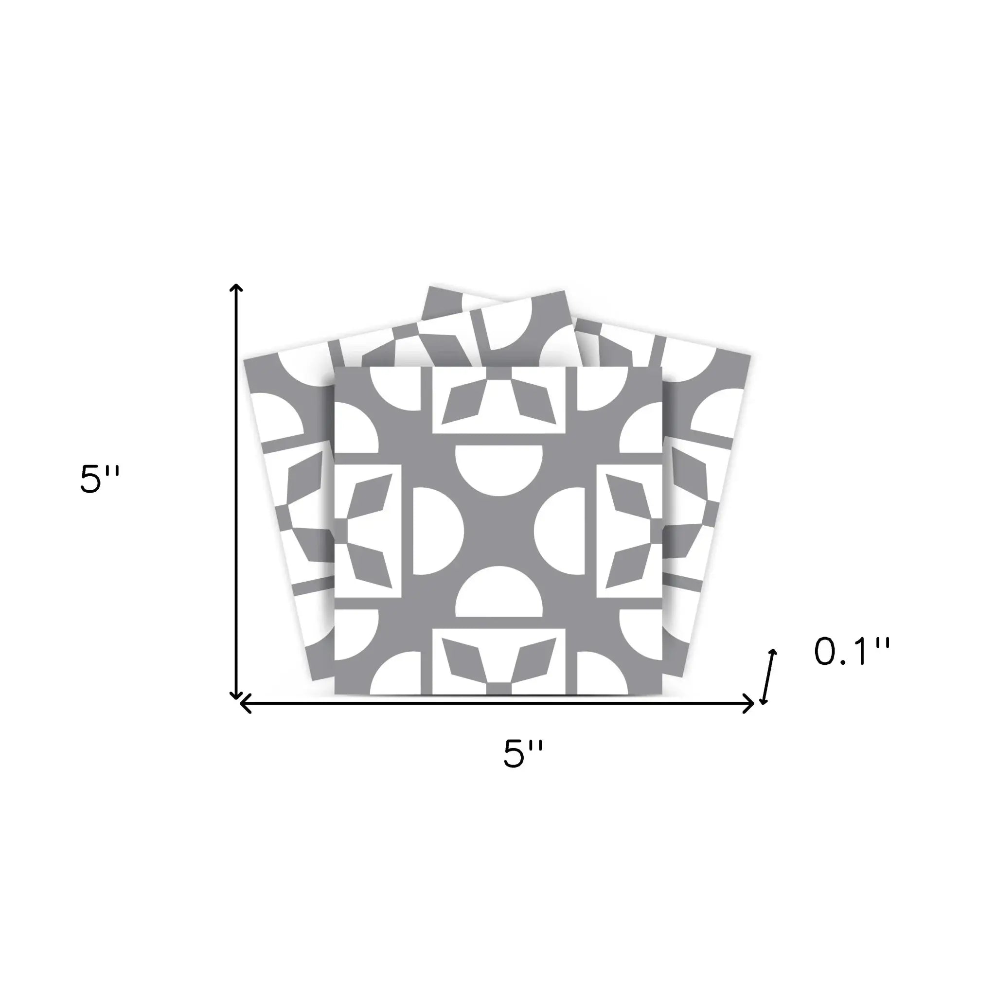 5" X 5" Light Gray And White Coli Peel And Stick Tiles - Homeroots - Flyclothing LLC
