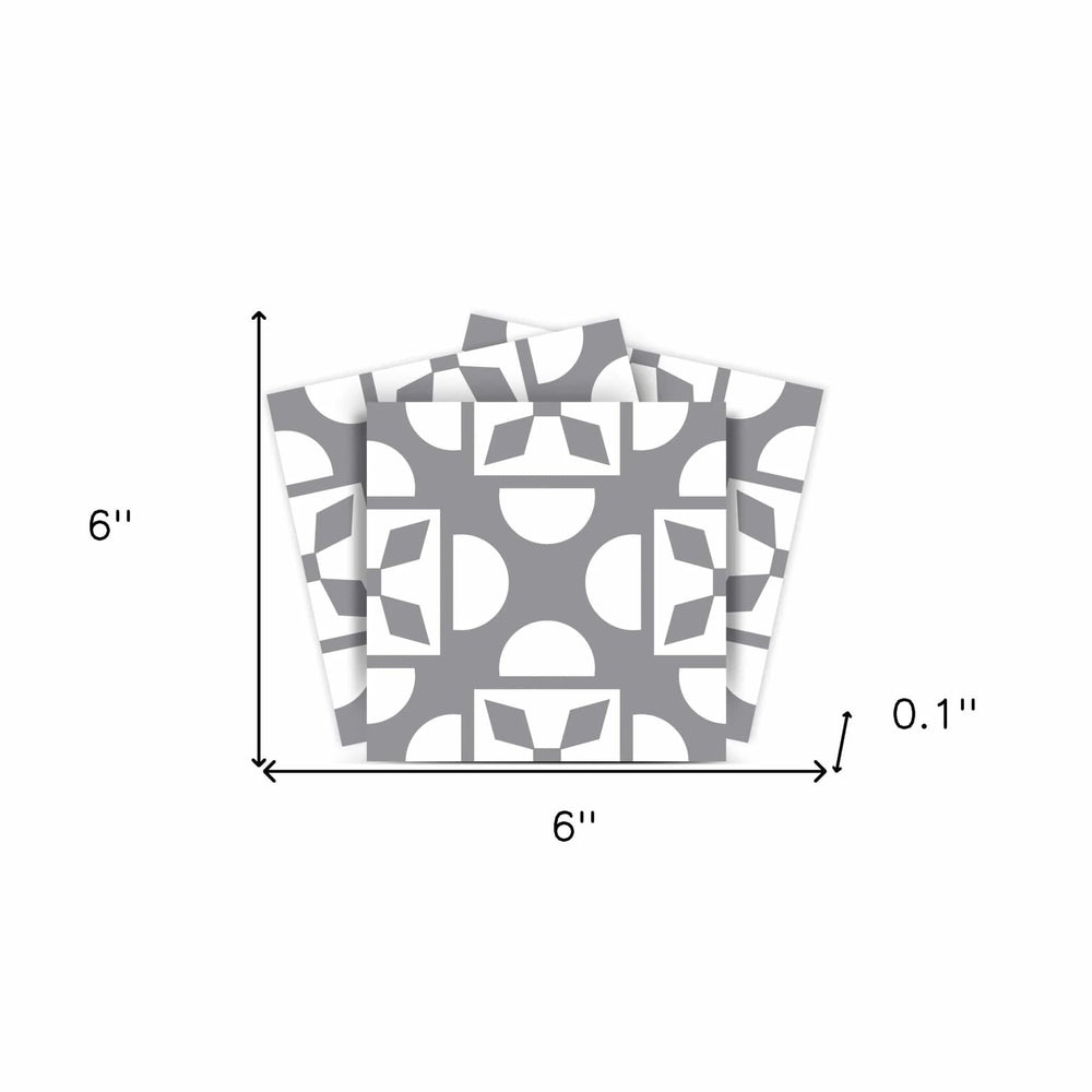 6" X 6" Light Gray And White Coli Peel And Stick Tiles - Homeroots - Flyclothing LLC