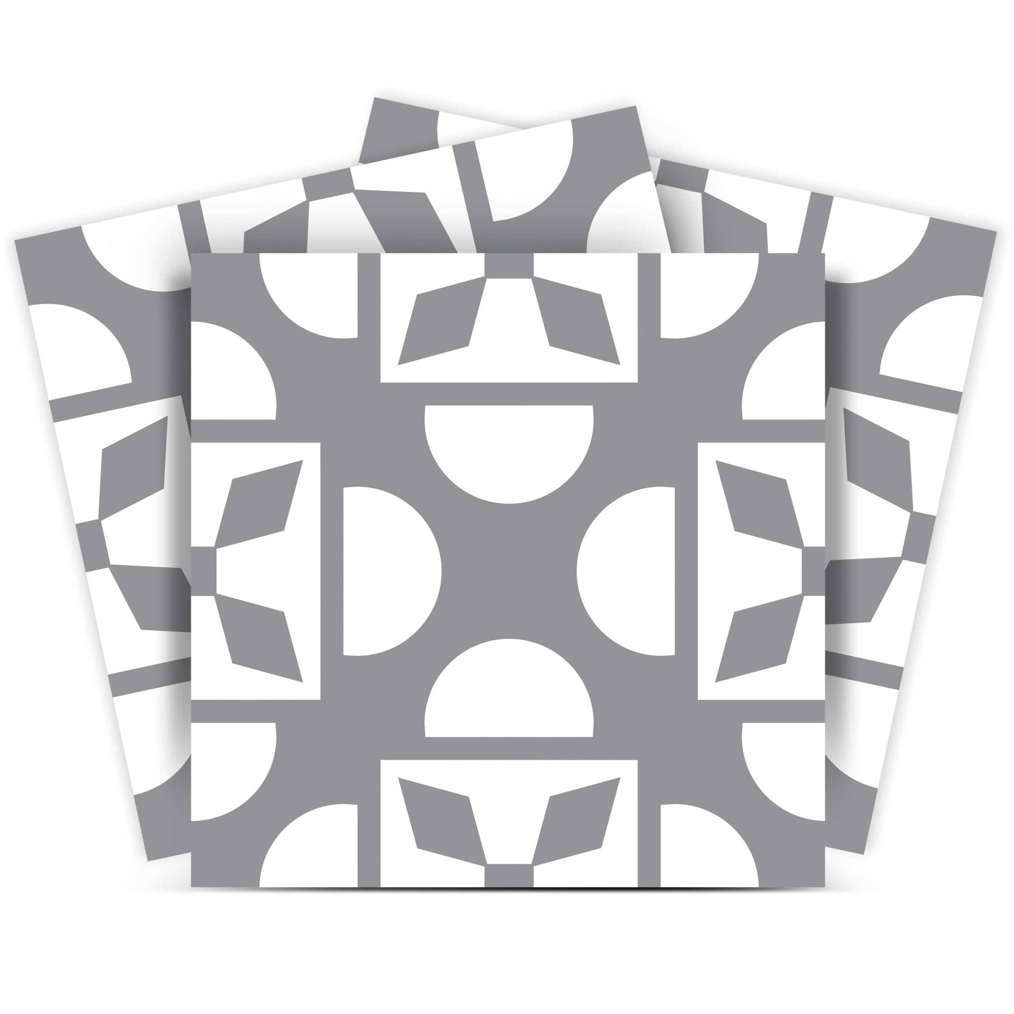 8" X 8" Light Gray And White Coli Peel And Stick Tiles - Homeroots