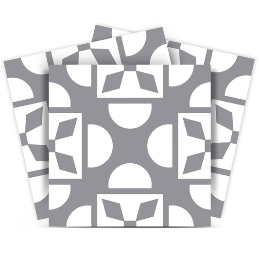 8" X 8" Light Gray And White Coli Peel And Stick Tiles - Homeroots