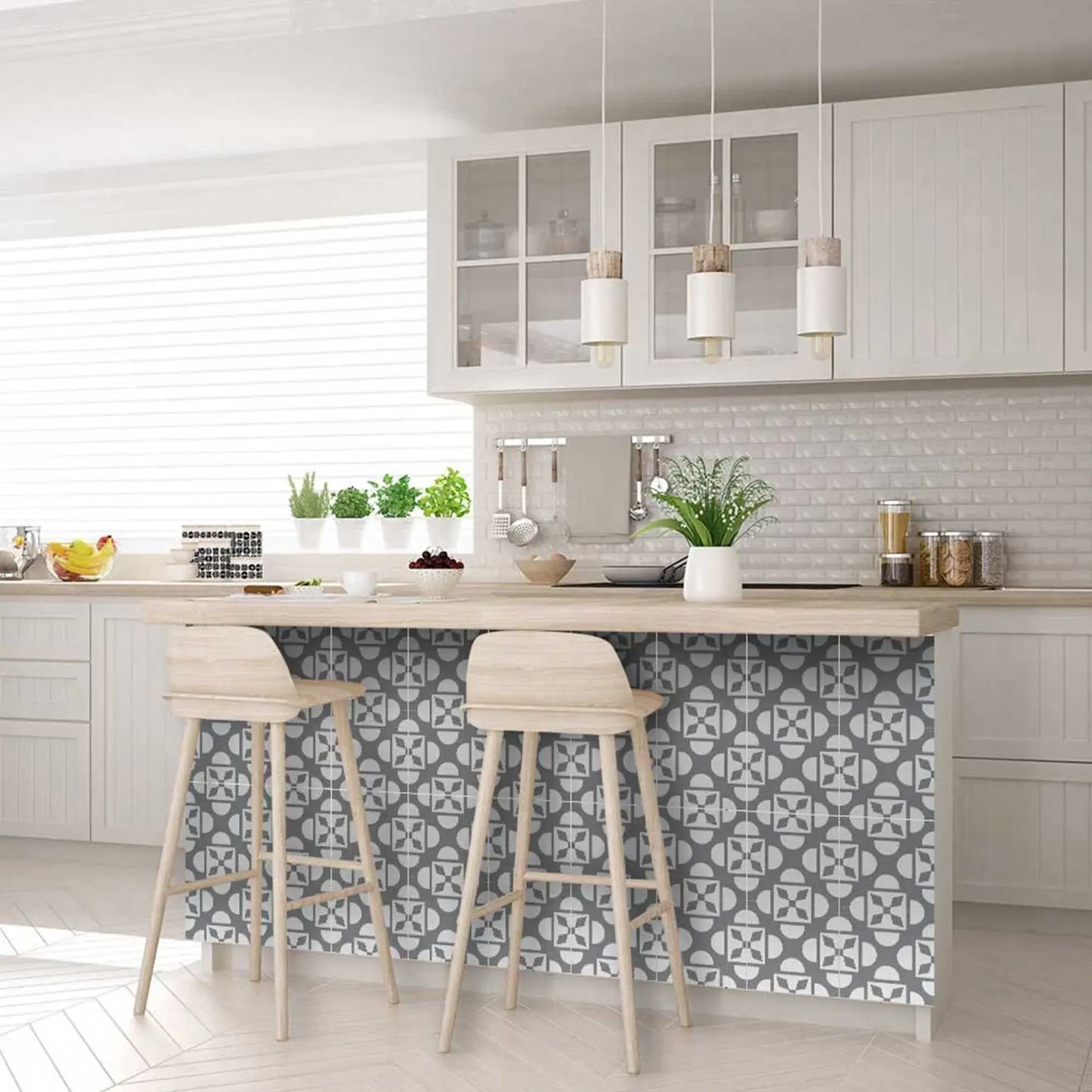 8" X 8" Light Gray And White Coli Peel And Stick Tiles - Homeroots - Flyclothing LLC