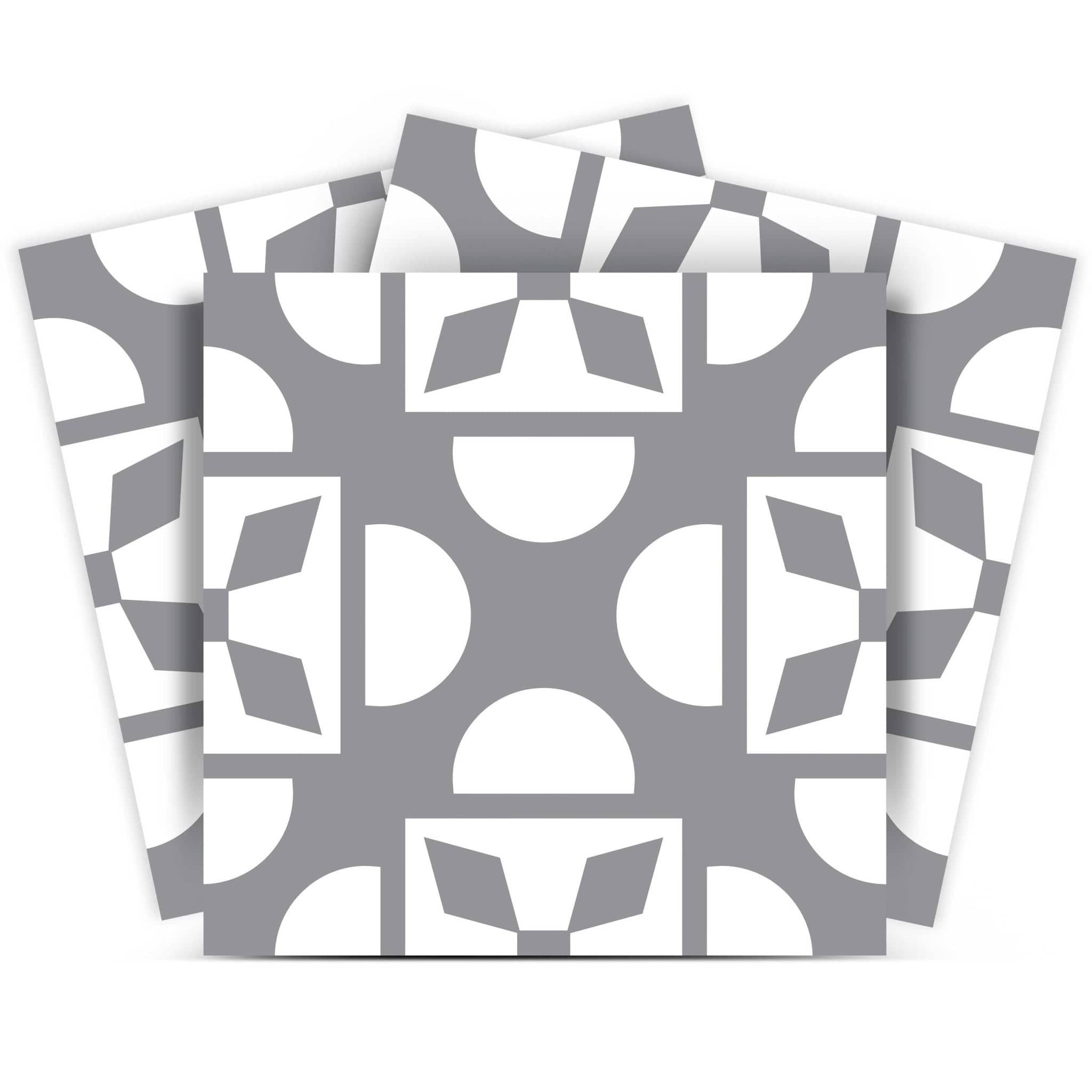 8" X 8" Light Gray And White Coli Peel And Stick Tiles - Homeroots