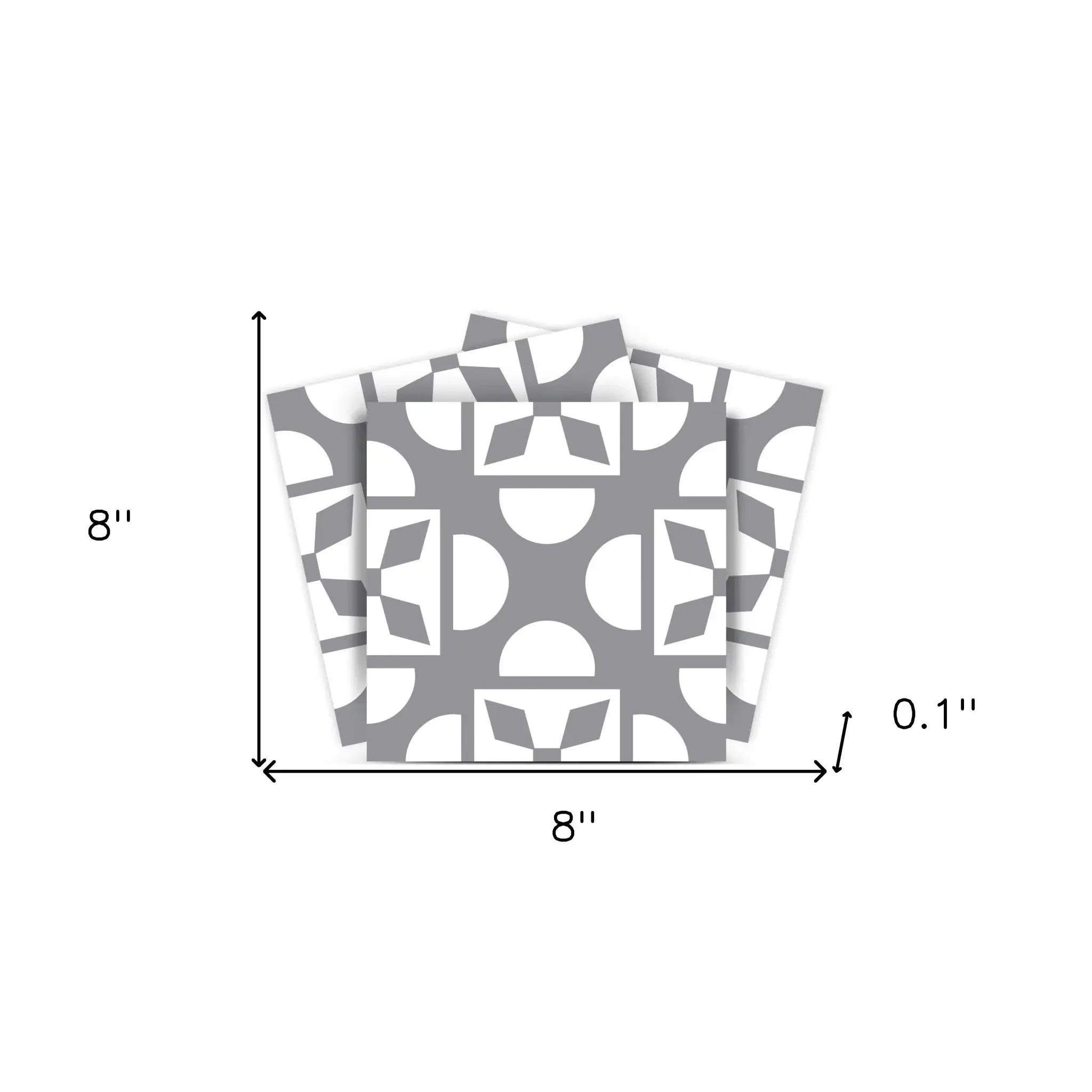 8" X 8" Light Gray And White Coli Peel And Stick Tiles - Homeroots - Flyclothing LLC