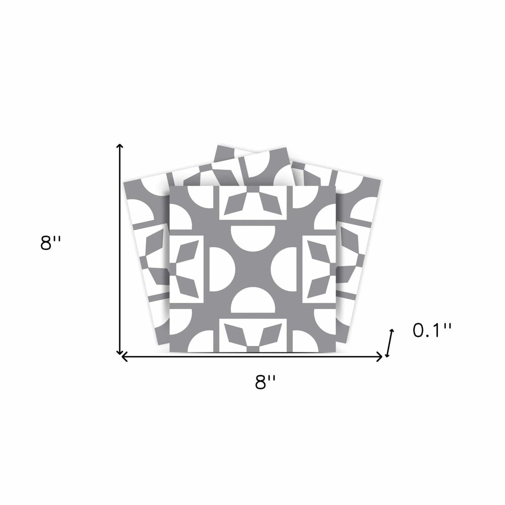 8" X 8" Light Gray And White Coli Peel And Stick Tiles - Homeroots - Flyclothing LLC