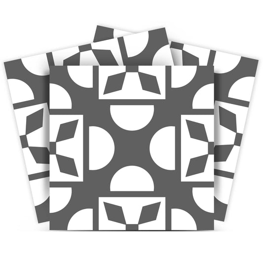 8" X 8" Dark Gray And White Coli Peel And Stick Tiles - Homeroots
