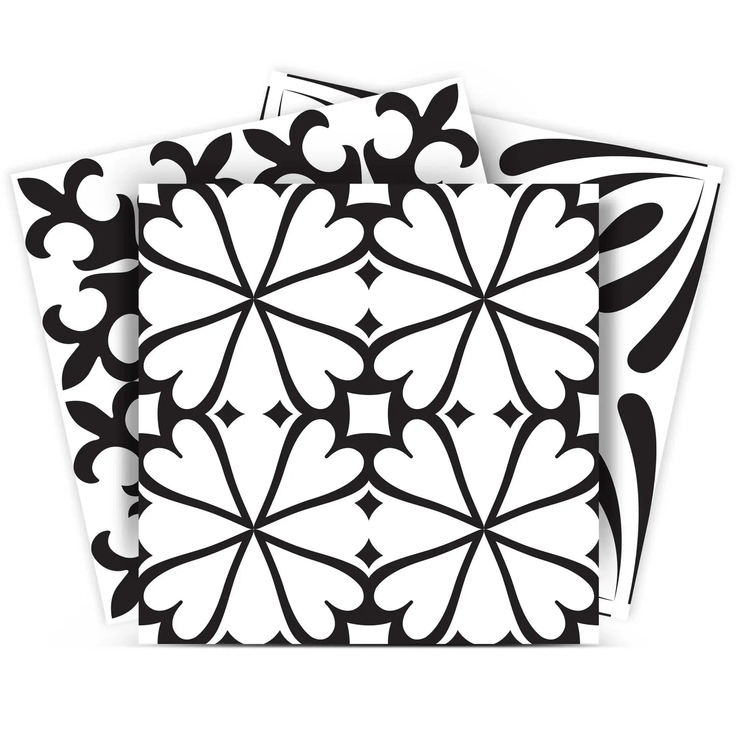 5" X 5" Black And White Mash Peel And Stick Removable Tiles - Homeroots - Flyclothing LLC