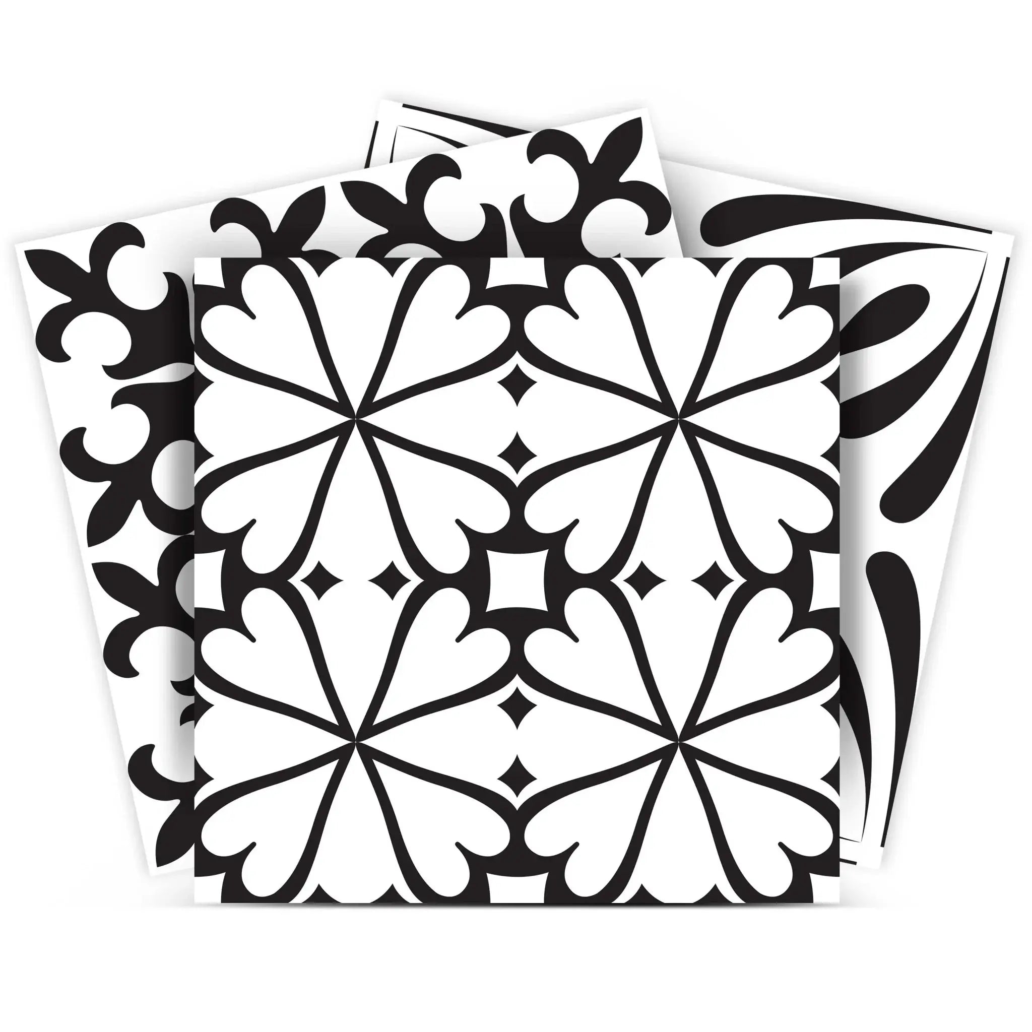 5" X 5" Black And White Mash Peel And Stick Removable Tiles - Homeroots - Flyclothing LLC