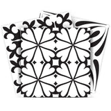 5" X 5" Black And White Mash Peel And Stick Removable Tiles - Homeroots