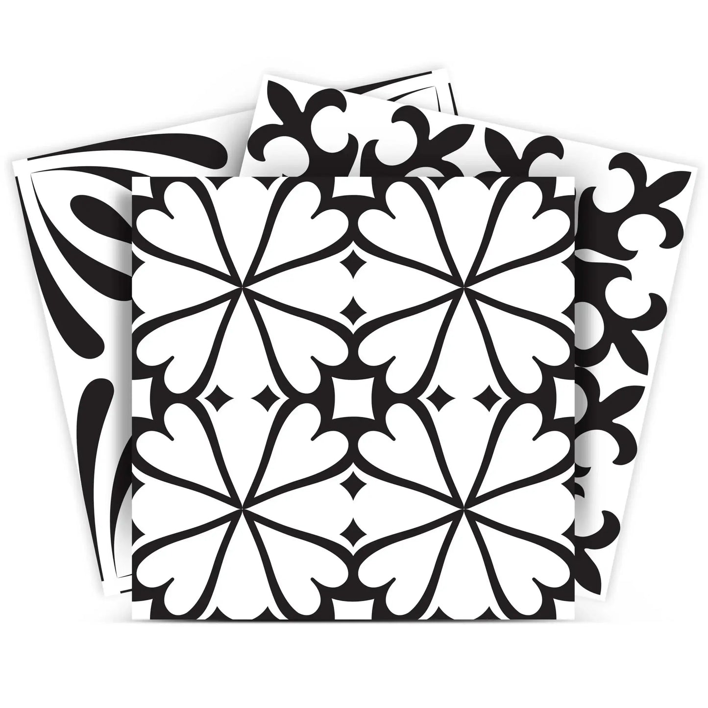 5" X 5" Black And White Mash Peel And Stick Removable Tiles - Homeroots - Flyclothing LLC