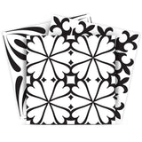 7" X 7" Black And White Mash Peel And Stick Removable Tiles - Homeroots