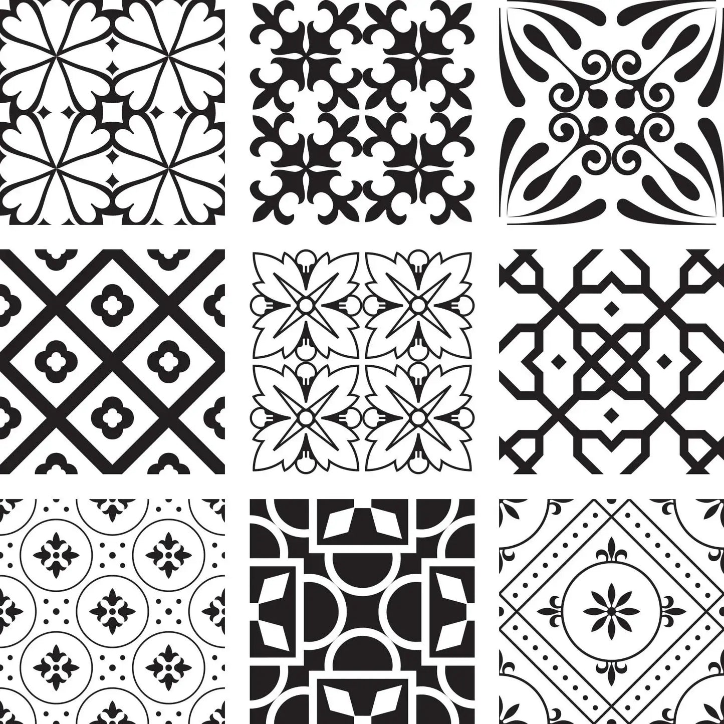 8" X 8" Black And White Mash Peel And Stick Removable Tiles - Homeroots - Flyclothing LLC