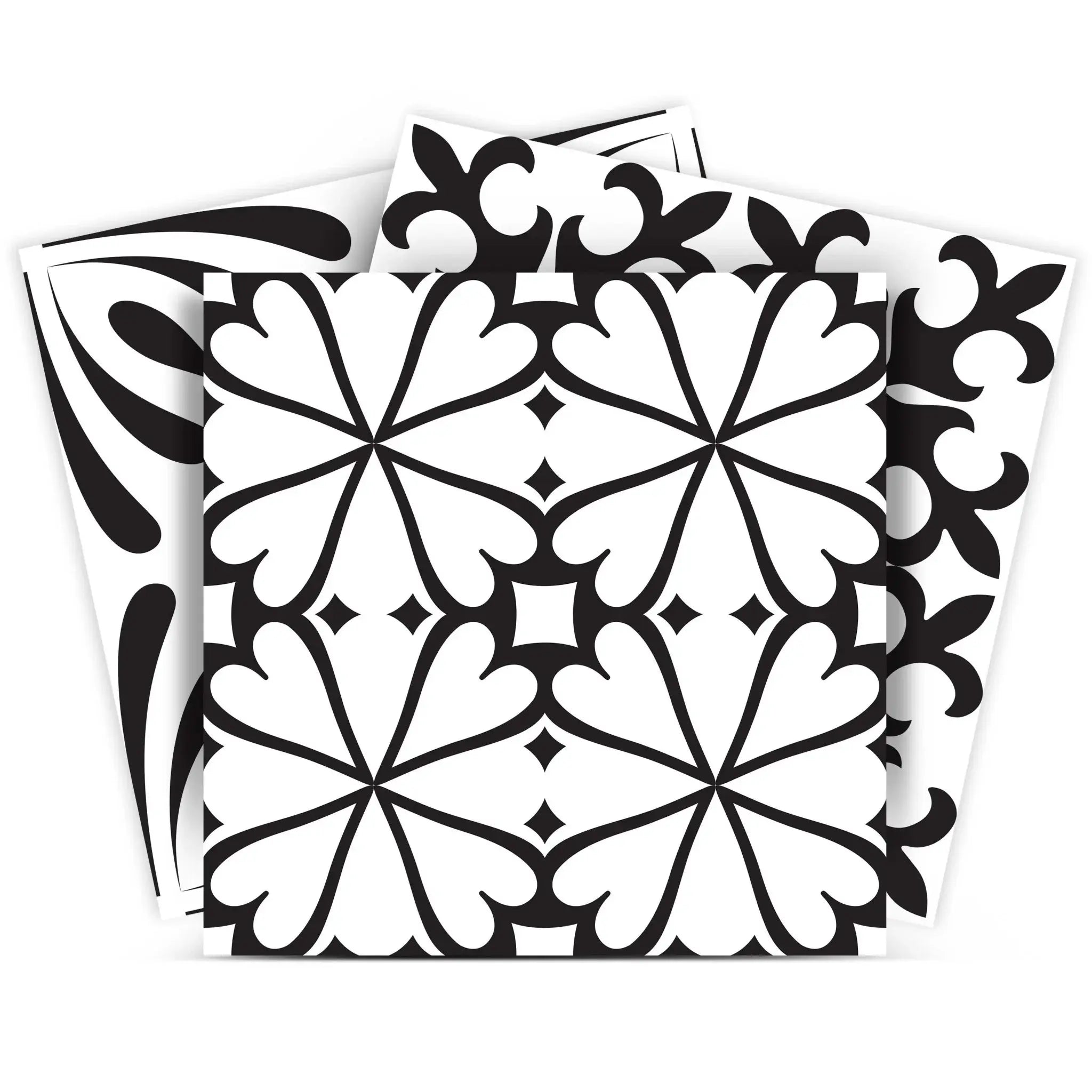 8" X 8" Black And White Mash Peel And Stick Removable Tiles - Homeroots - Flyclothing LLC