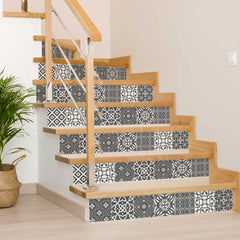 6" X 6" Gray And White Mosaic Peel And Stick Removable Tiles - Homeroots