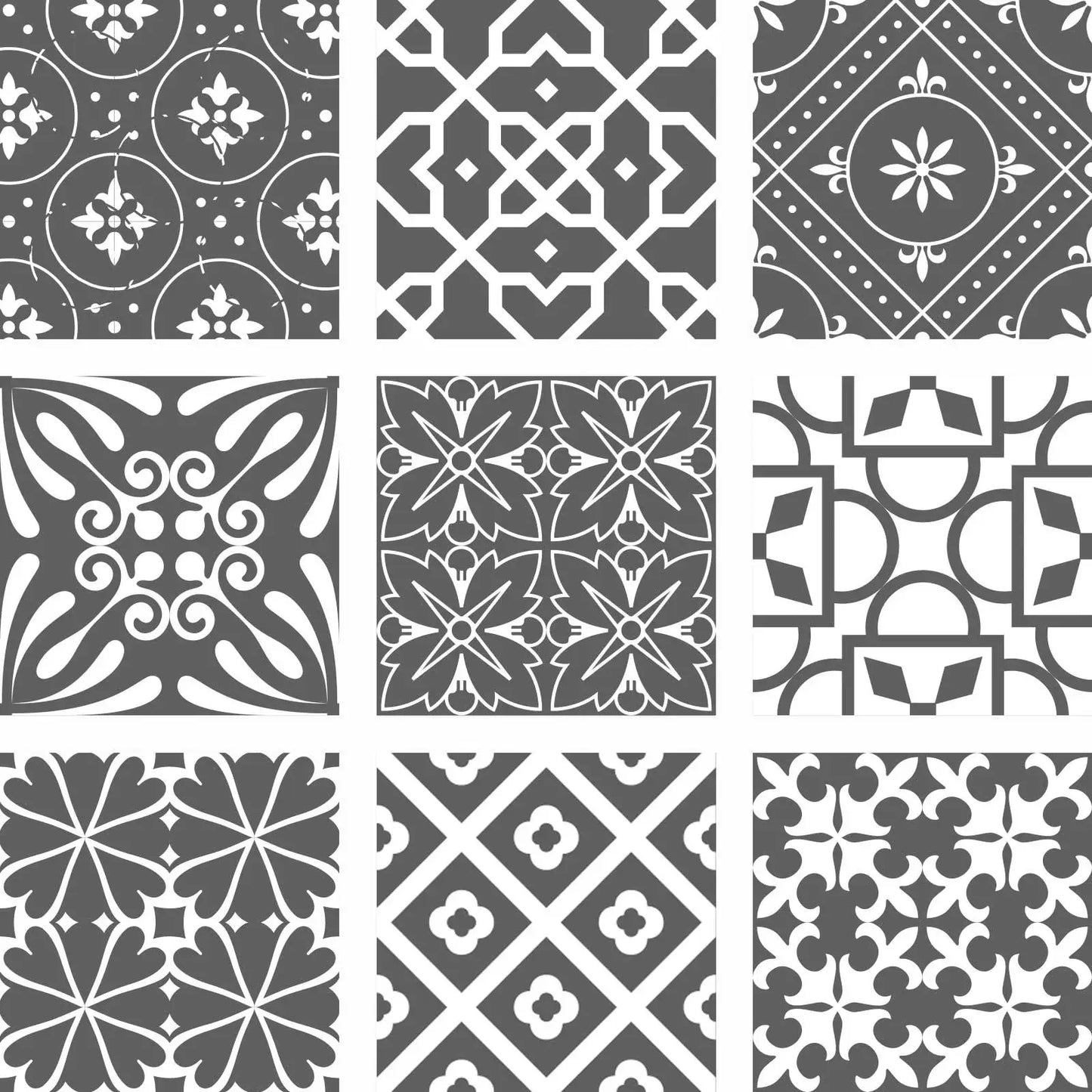7" X 7" Gray And White Mosaic Peel And Stick Removable Tiles - Homeroots - Flyclothing LLC