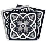 6" X 6" Black White And Gray Baz  Peel And Stick Removable Tiles - Homeroots