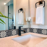 4" X 4" Black And White Rory Peel And Stick Removable Tiles - Homeroots