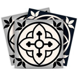 5" X 5" Black And White Rory Peel And Stick Removable Tiles - Homeroots