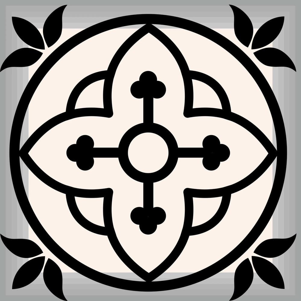 6" X 6" Black And White Rory Peel And Stick Removable Tiles - Homeroots