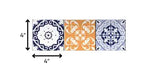 4" X 4" Yellow White And Blues Peel And Stick Removable Tiles - Homeroots - Flyclothing LLC