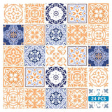 4" X 4" Yellow White And Blues Peel And Stick Removable Tiles - Homeroots