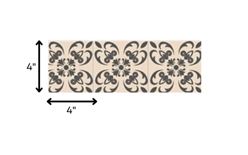 4" X 4" Charcoal Orchid Peel And Stick Removable Tiles - Homeroots