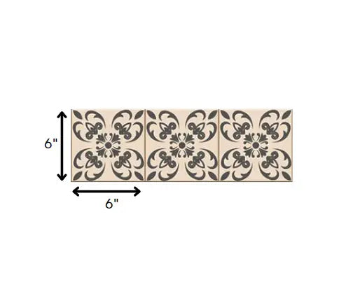6" X 6" Charcoal Orchid Peel And Stick Removable Tiles - Homeroots - Flyclothing LLC