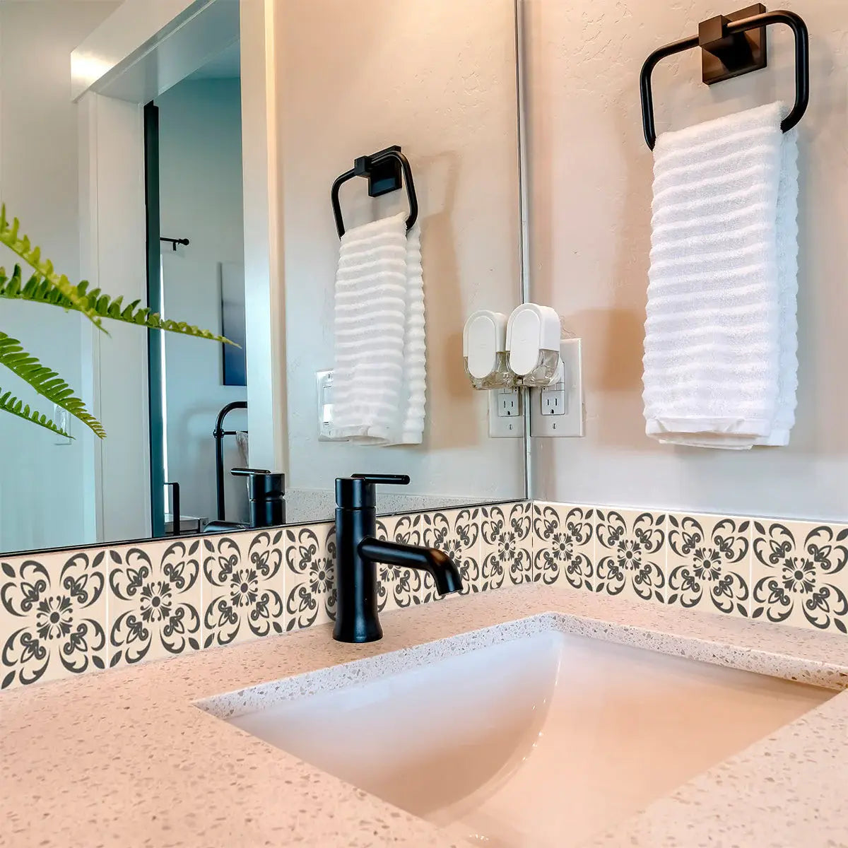 6" X 6" Charcoal Orchid Peel And Stick Removable Tiles - Homeroots - Flyclothing LLC