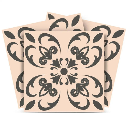 7" X 7" Charcoal Orchid Peel And Stick Removable Tiles - Homeroots