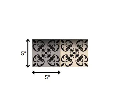 5" X 5" Light Grey And Cream Orchid Peel And Stick Removable Tiles - Homeroots - Flyclothing LLC