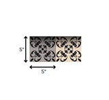 5" X 5" Light Grey And Cream Orchid Peel And Stick Removable Tiles - Homeroots