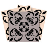 5" X 5" Light Grey And Cream Orchid Peel And Stick Removable Tiles - Homeroots