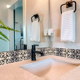 7" X 7" Light Grey And Cream Orchid Peel And Stick Removable Tiles - Homeroots