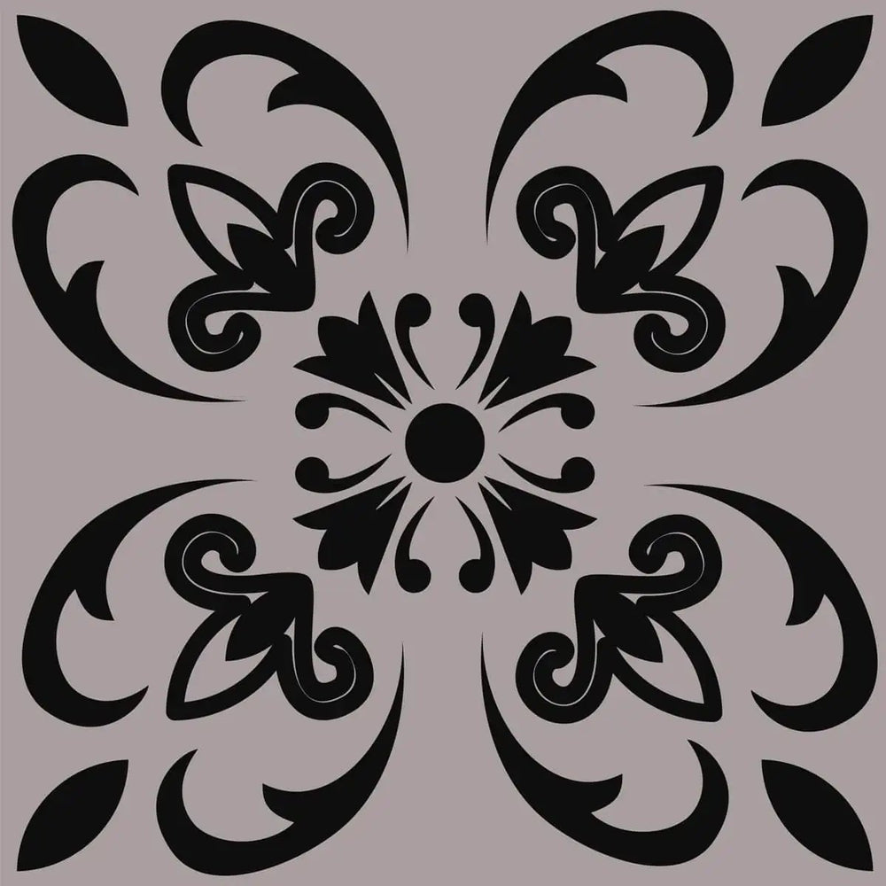 8" X 8" Light Grey And Cream Orchid Peel And Stick Removable Tiles - Homeroots