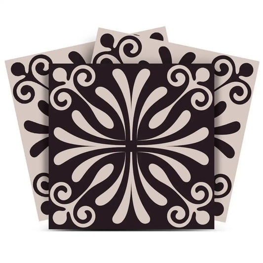 7" X 7" Cinnamon Swirl Peel And Stick Removable Tiles - Homeroots