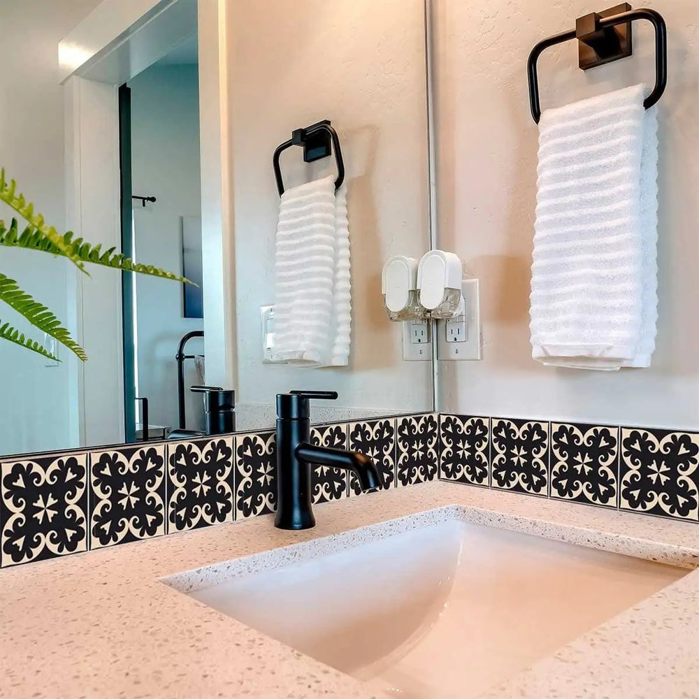 6" X 6" Black Sheep Peel And Stick Removable Tiles - Homeroots