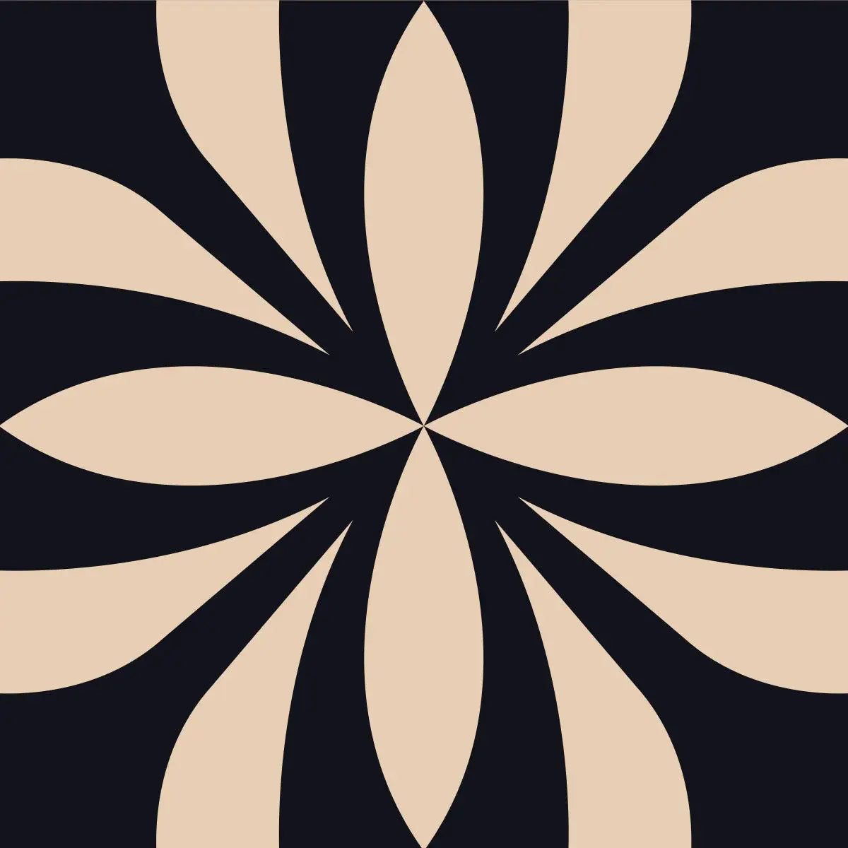 4" X 4" Intertwined Black And Cream Peel And Stick Removable Tiles - Homeroots - Flyclothing LLC