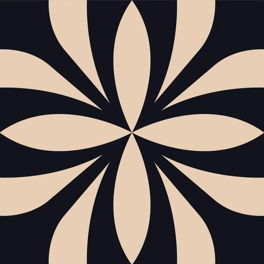 4" X 4" Intertwined Black And Cream Peel And Stick Removable Tiles - Homeroots