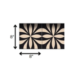 8" X 8" Intertwined Black And Cream Peel And Stick Removable Tiles - Homeroots