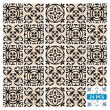 5" X 5" Cream And Black Mosaic Peel And Stick Removable Tiles - Homeroots - Flyclothing LLC