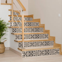 5" X 5" Cream And Black Mosaic Peel And Stick Removable Tiles - Homeroots