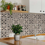 6" X 6" Cream And Black Mosaic Peel And Stick Removable Tiles - Homeroots - Flyclothing LLC