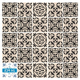6" X 6" Cream And Black Mosaic Peel And Stick Removable Tiles - Homeroots