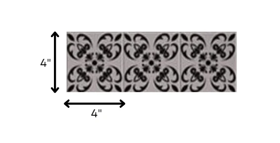 4" X 4" Black And White Orchid Peel And Stick Removable Tiles - Homeroots