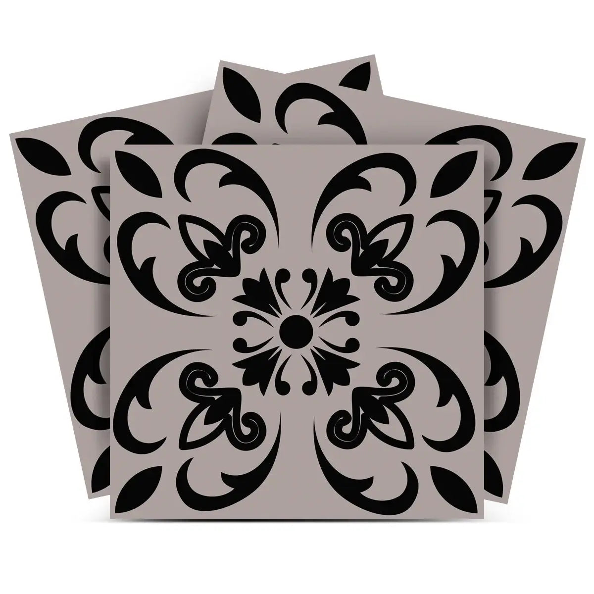 5" X 5" Black And White Orchid Peel And Stick Removable Tiles - Homeroots - Flyclothing LLC