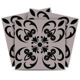 5" X 5" Black And White Orchid Peel And Stick Removable Tiles - Homeroots