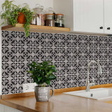 5" X 5" Black And White Orchid Peel And Stick Removable Tiles - Homeroots - Flyclothing LLC