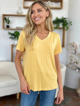 Basic Bae Bamboo Full Size V-Neck High-Low T-Shirt - ShopBasicbae - Flyclothing LLC