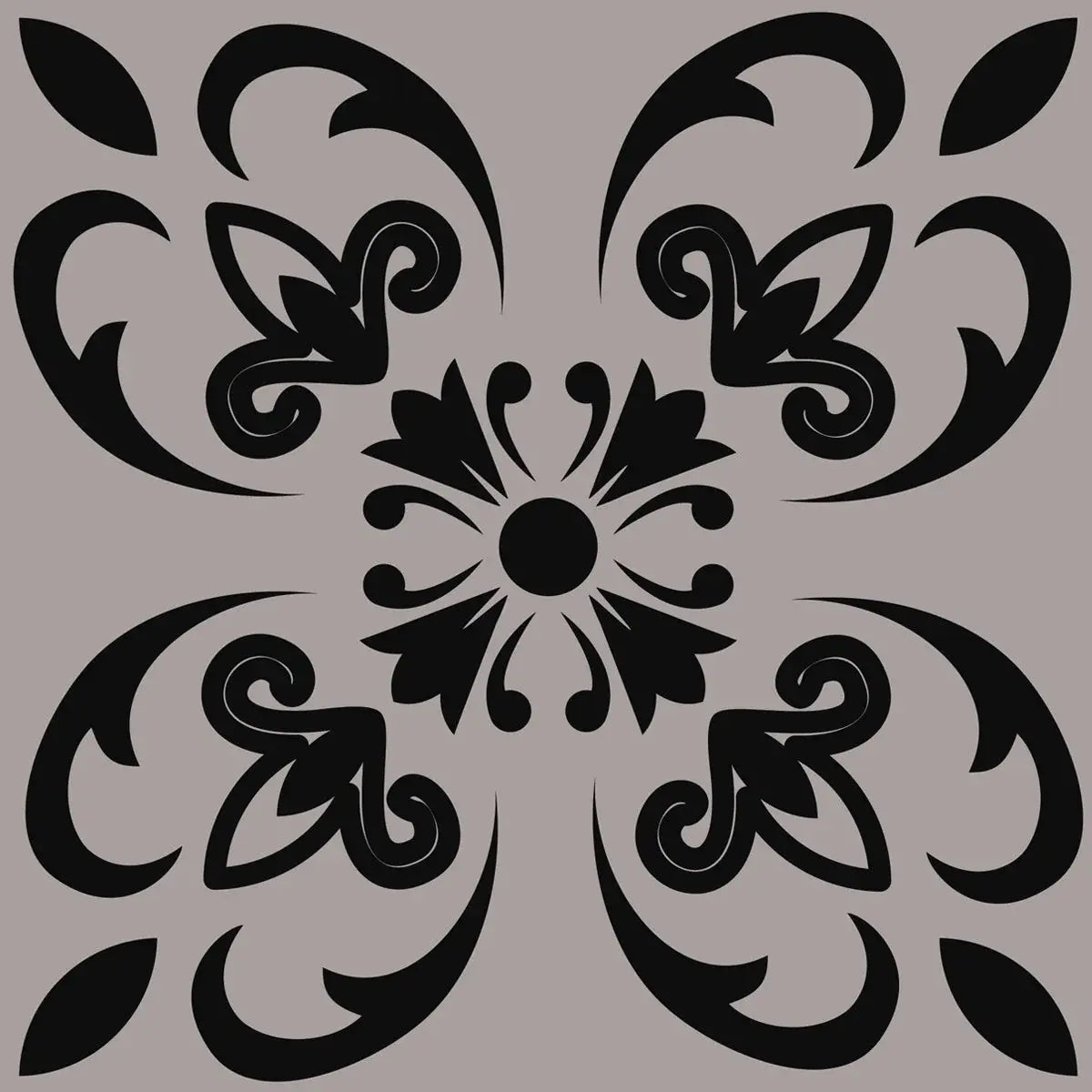 6" X 6" Black And White Orchid Peel And Stick Removable Tiles - Homeroots - Flyclothing LLC