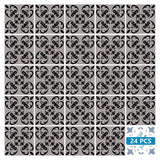 7" X 7" Black And White Orchid Peel And Stick Removable Tiles - Homeroots